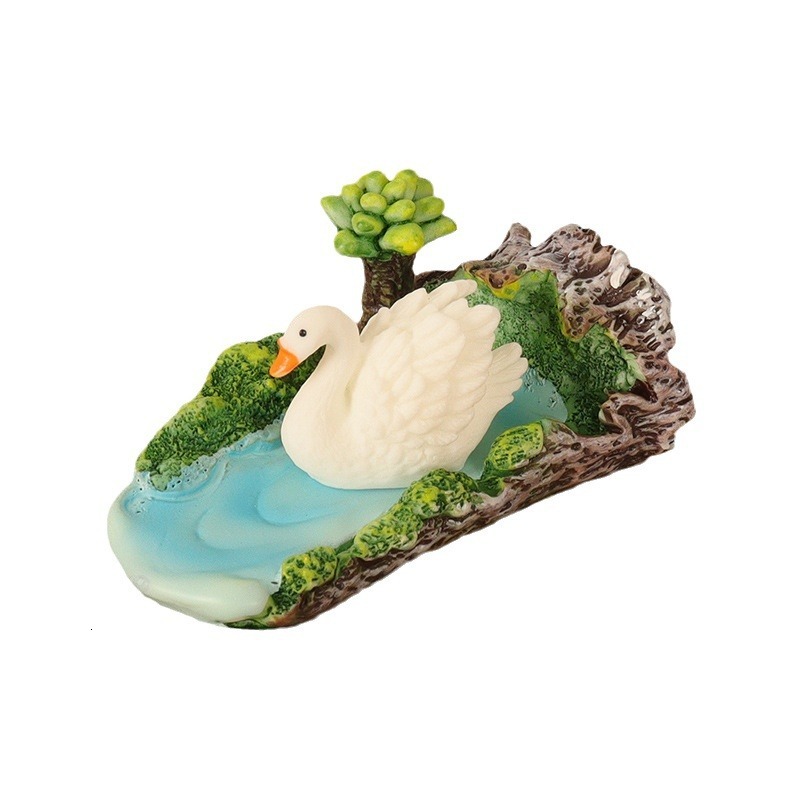 Mini Swan Swimming Resin Creative Crafts Office Desktop Micro Landscape Home Scene Decoration