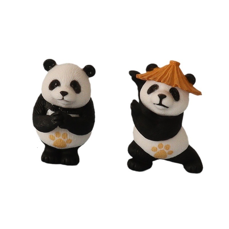 Resin Kung Fu Panda Sculpture - Unique Desk Topper and Home Decorative Artwork