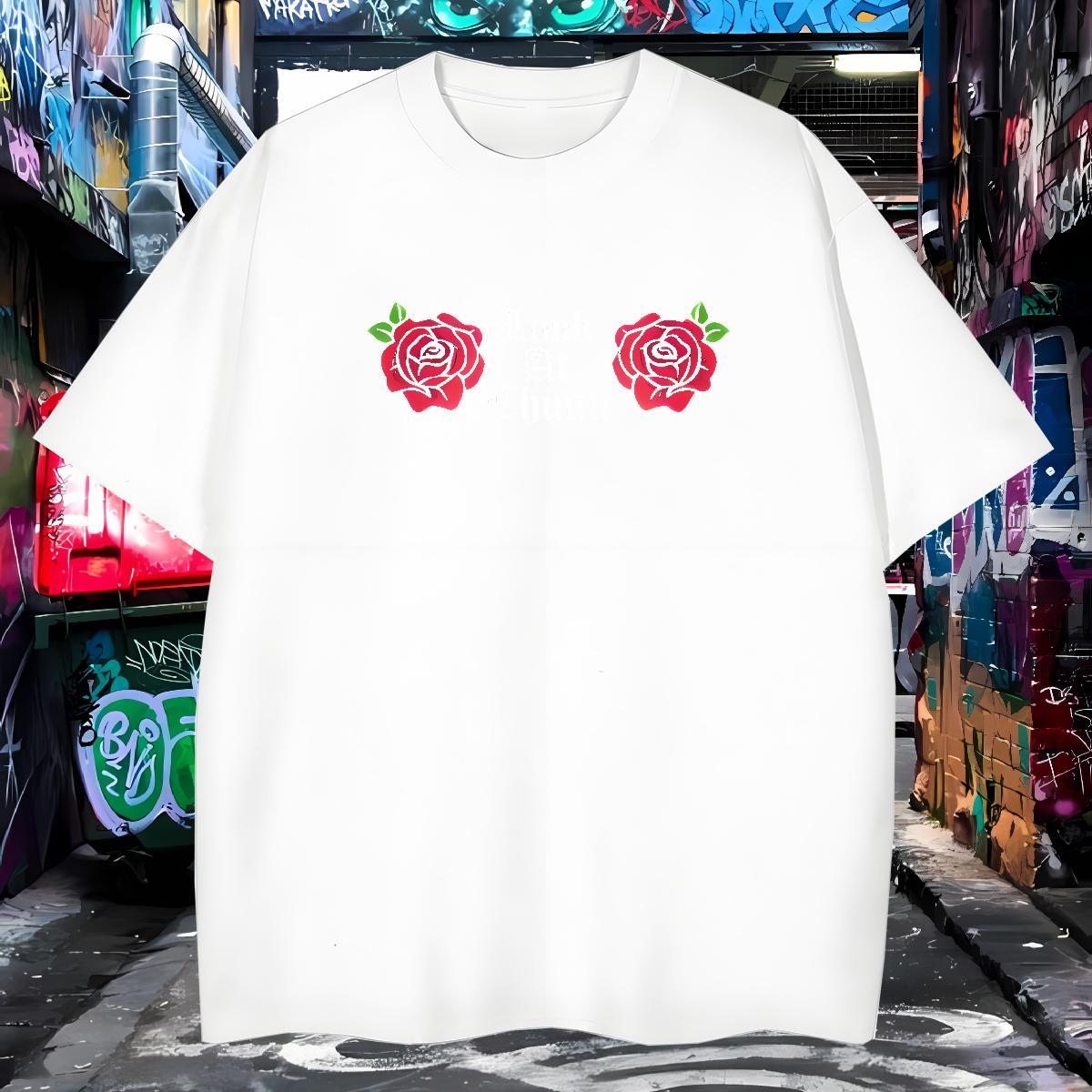 Comfortable Men T Shirts 230g Cotton letter Anime Printing Street Oversized Breathable Short Sleeve Men Tops Tees Factory Direct Tops Shirt