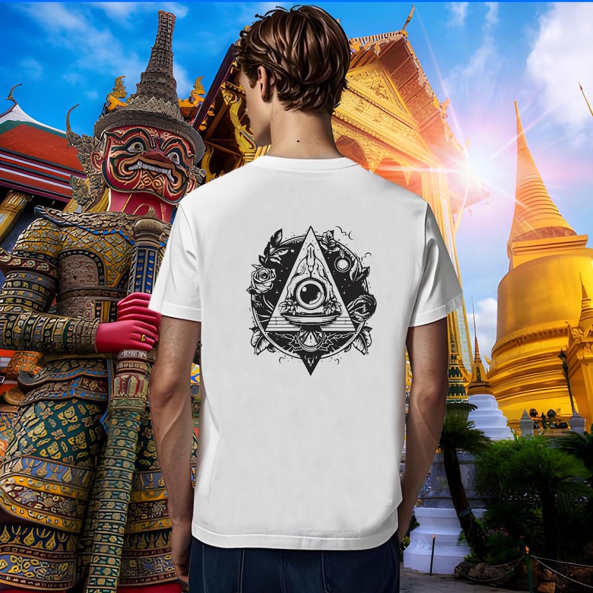 Loose Men T Shirts 230g Cotton eye of the devil Daily Wear Graphic Pure Cotton Men Tees New Designer Top Tees