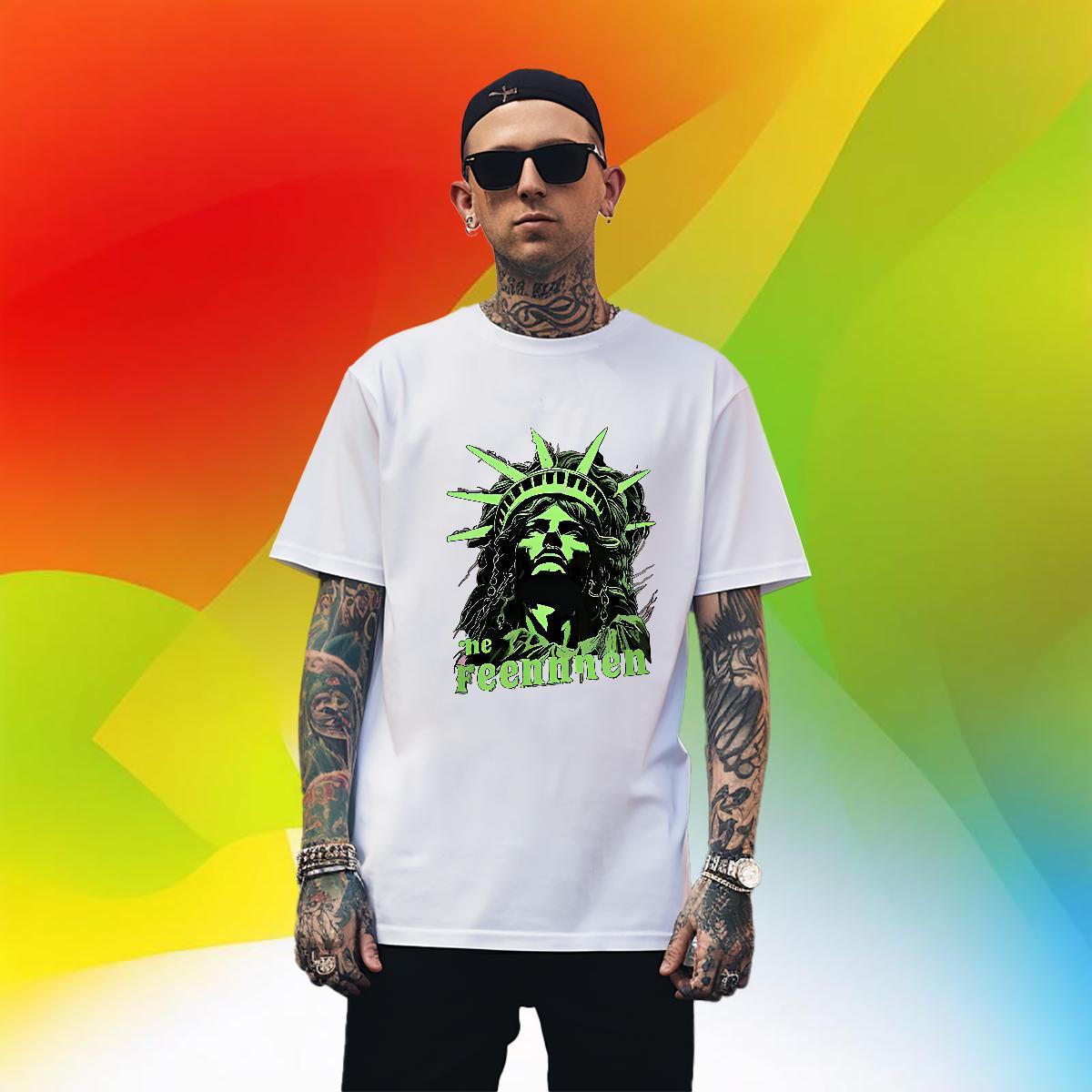 Free Shipping Men T Shirts 230g Pure Cotton portrait Spring Summer Oversized O Neck Short Sleeves Men Tshirts Casual New Tops Tees