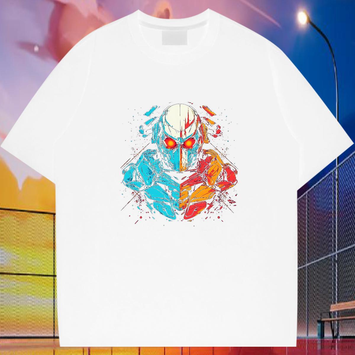 Brand T shirt 230g Pure Cotton ET Street wear Hip Hop Cartoon Printing L-4XL Crew Neck Tshirts New Arrival Tees Shirts