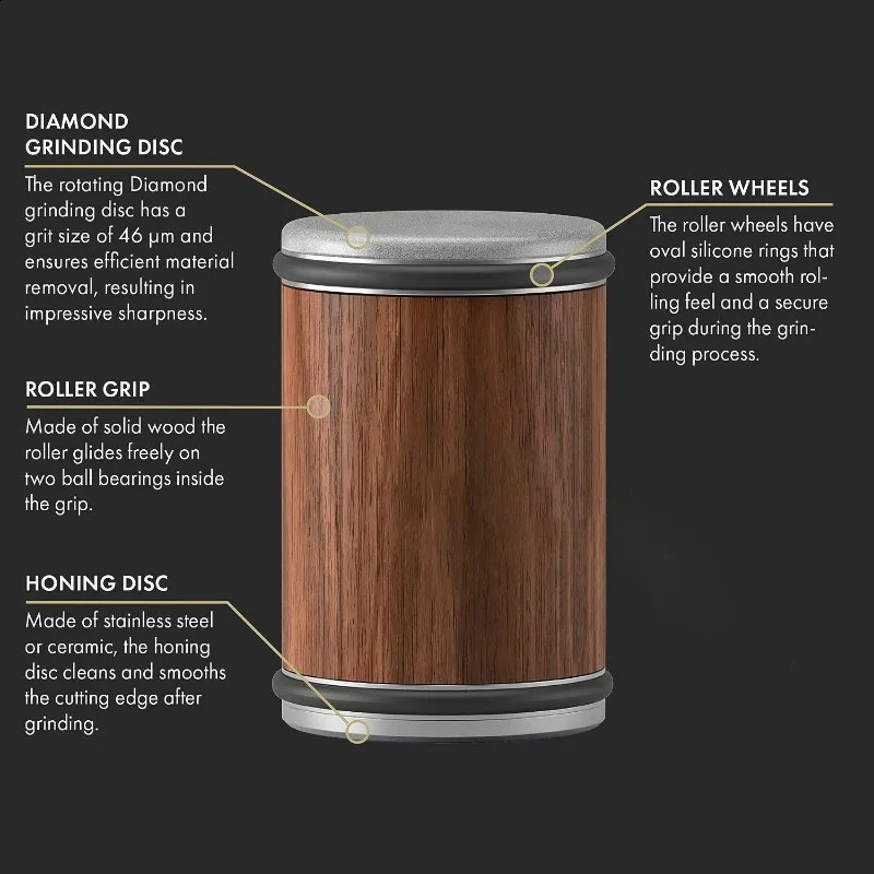 Magnetic roller sharpening diamond wooden kitchen system 15 degree angle accessories