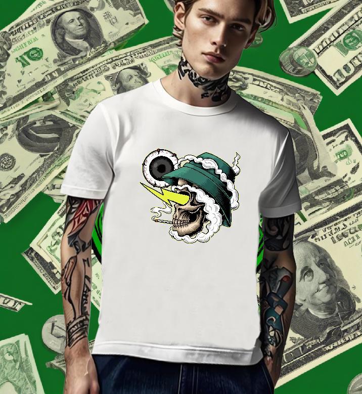 Classic Man T Shirts 230g Cotton skull Street wear Hip Hop DIY Logo Oversized Breathable Soft Men Tshirts Designer Polos