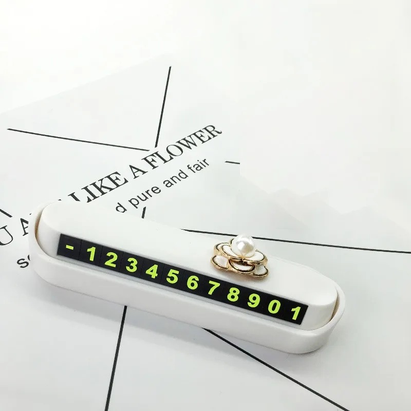 Camellia Flower Small Fragrant Wind Car Temporary Plate Magnetic Absorption Number Hidden Parking and Movi free shipping