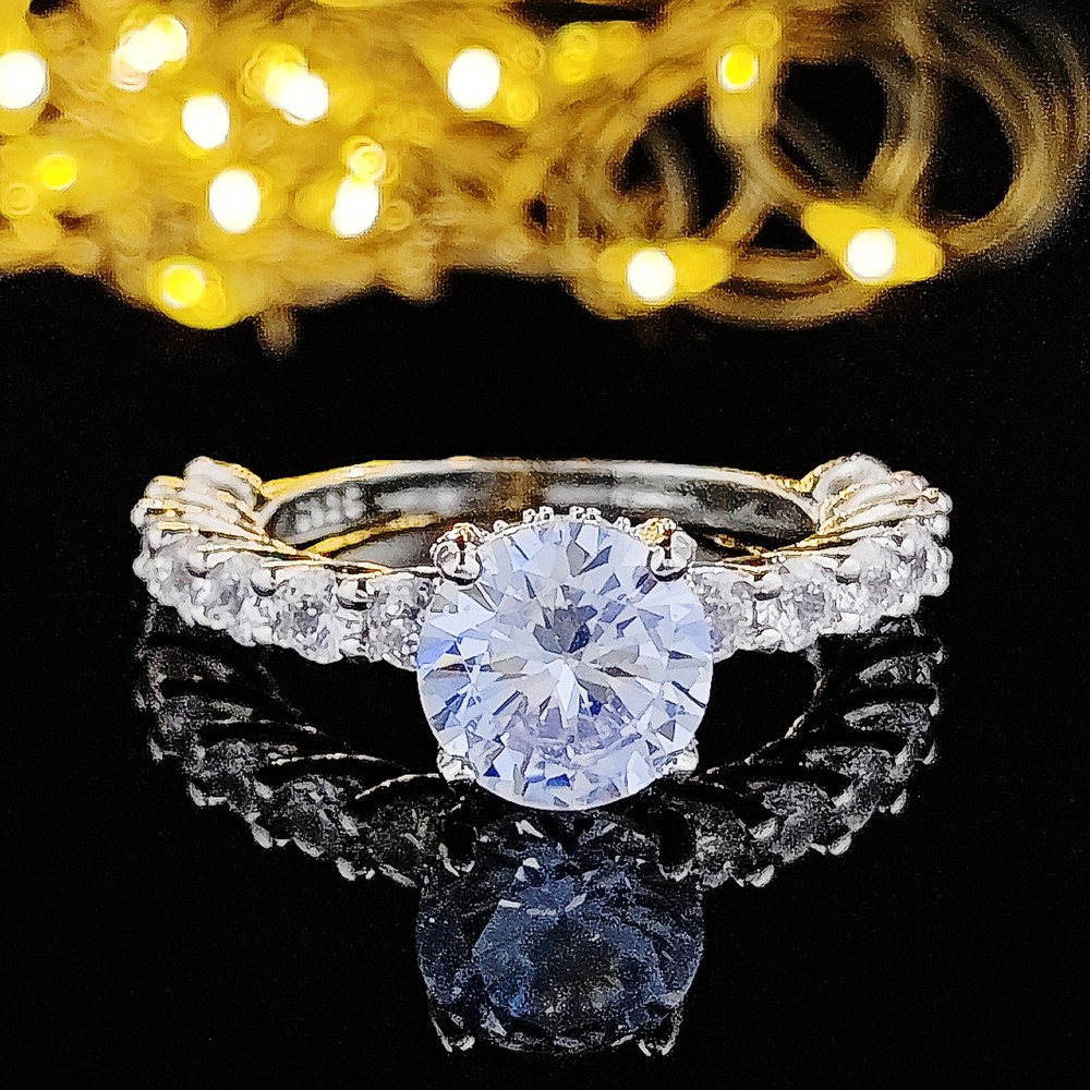 Sterg Sier Wedding Rings for Women: US Size 5-10, Sparkg Cubic Zirconia Eternity Band