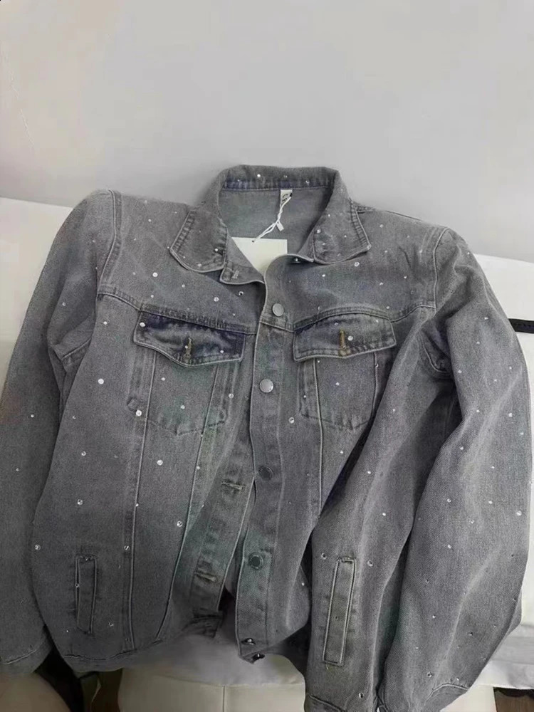 Rhie Denim Jacket - Women's Oversized Autumn Streetwear With Pockets B4