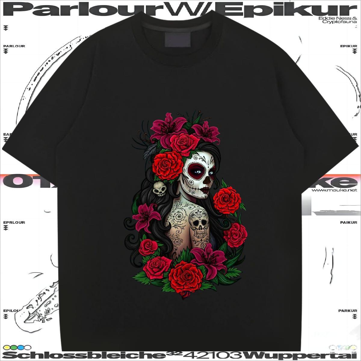 Wholesale T-Shirts 230g 100% Cotton skull Casual Daily Wear Asian Size Short Sleeve Soft Men Clothes T-Shirt Designer Fashion Tee Shirt