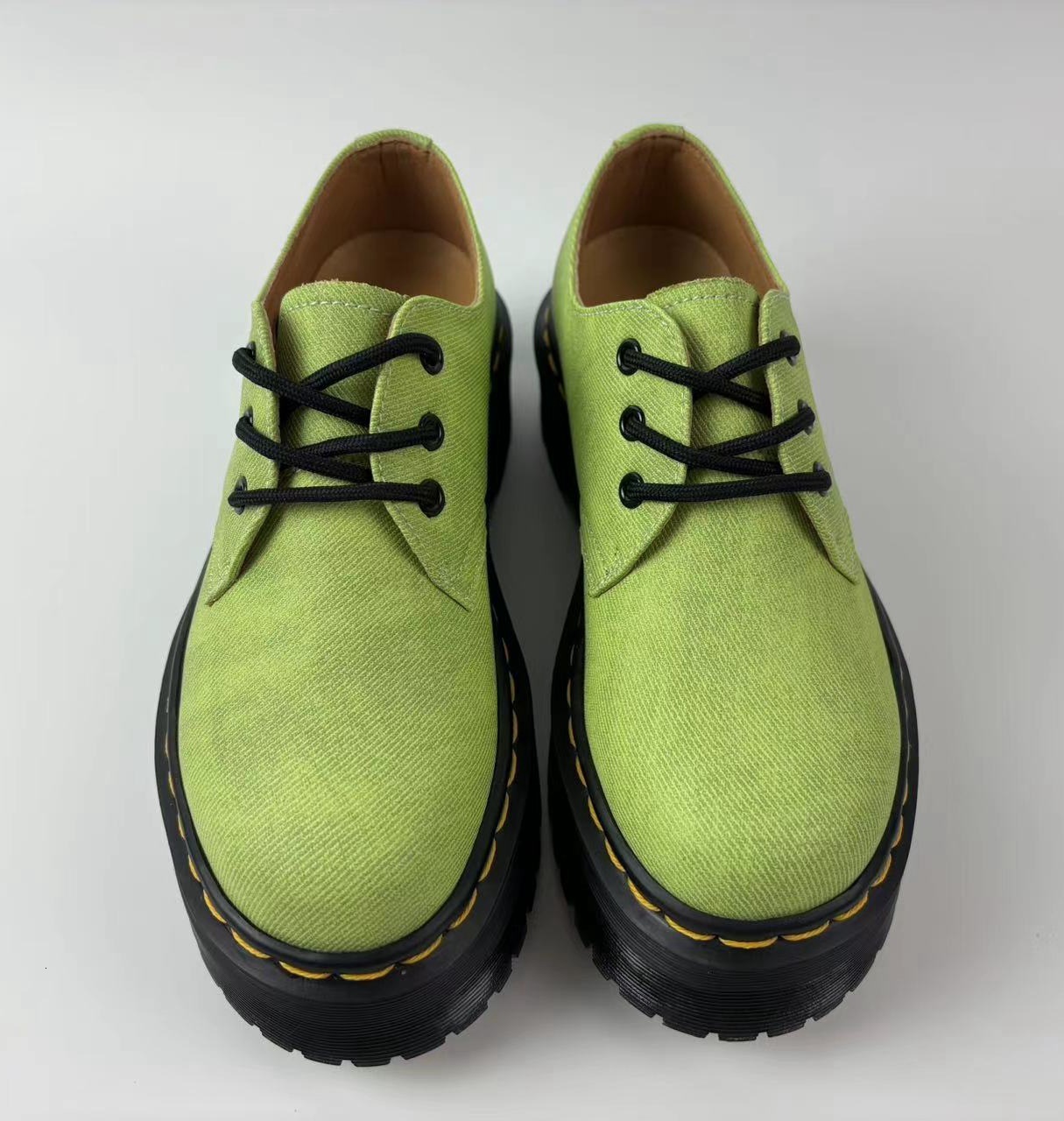 Lei Yu 1461 Thick Soled Low Top Small Leather Shoes With 3 Holes British Style Casual Versatile Student Height Increasing And Slimming Short Boots For