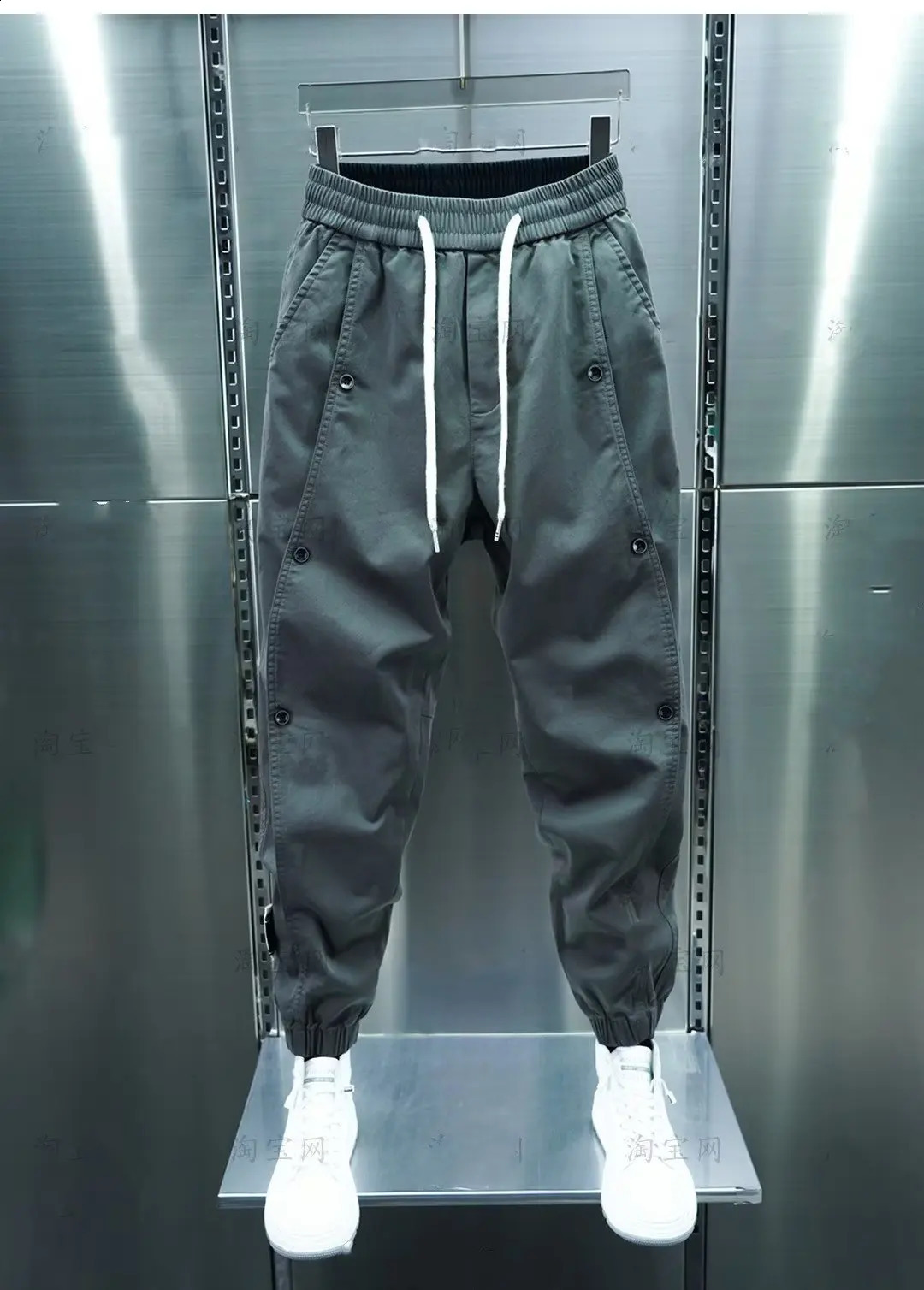 Cargo pants Joggers Harem Pants For Men Clothing All Match Fashion Buttons Decor Slim Fit Casual Trousers Autumn Winter 240816