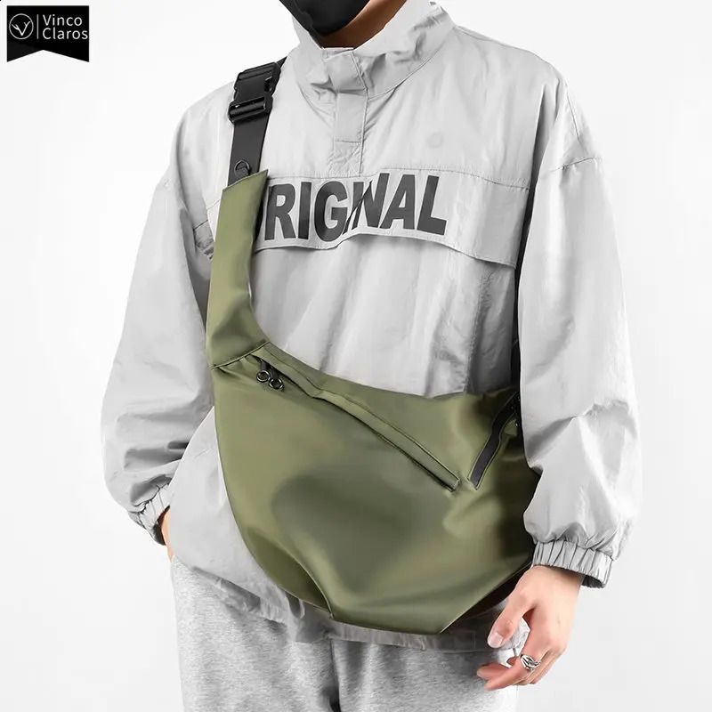 VC Minimalist Messenger Bags for Men Large Capacity Mens Chest Bag Waterproof Lightweight Nylon Sling Shoulder Man 240816Z