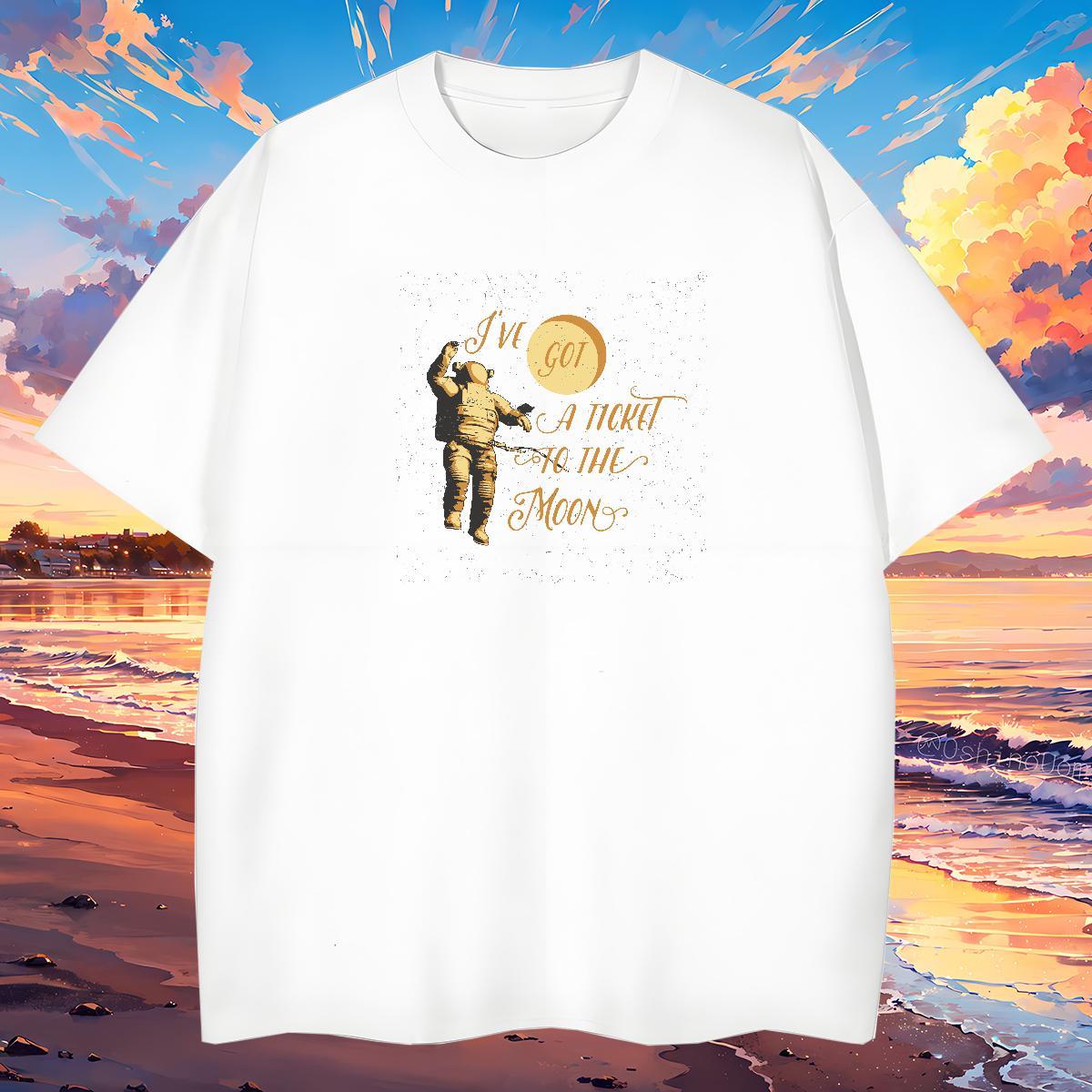 Loose Fit T shirt 230g Cotton spaceman Outdoor Custom Big Size Breathable Soft Men Tees Designer Wear