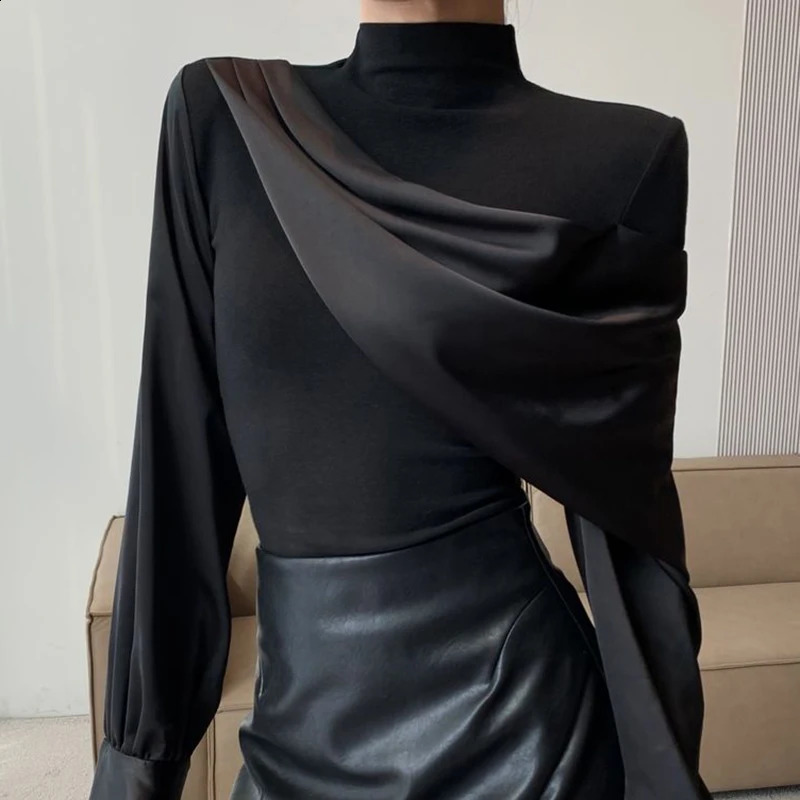 Womens long sleeved shirt for spring and summer ious fashionable with a seamless niche temperature versatile top 240814