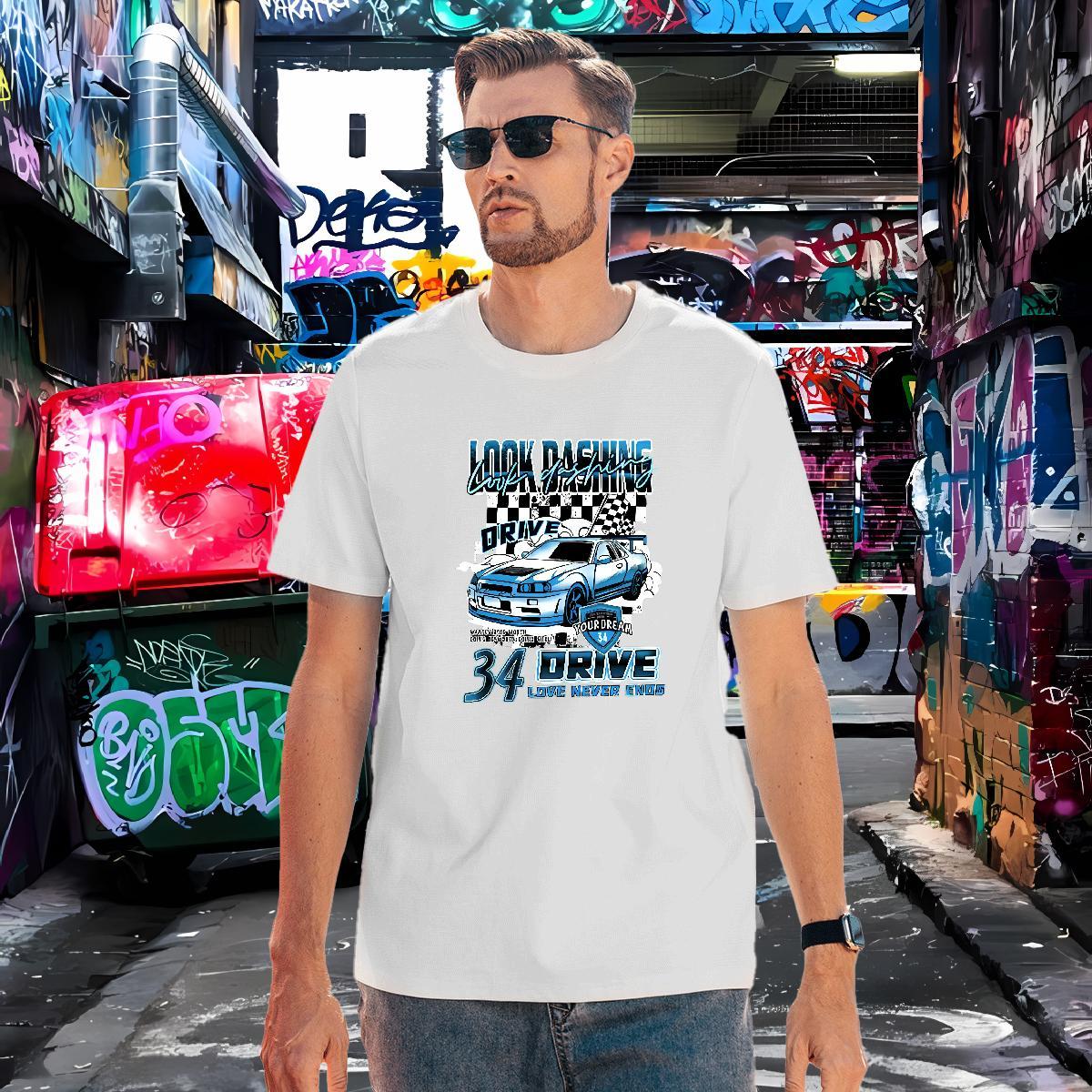 Free Shipping T-Shirts for Men 230g 100% Cotton car Casual Daily Wear Graphic Breathable Soft Couples T Shirts Customized Tops Shirt