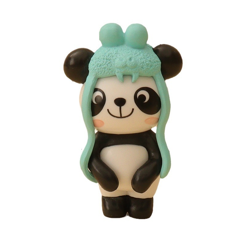 Cartoon mini cute funny panda playing basketball creative plastic crafts home decorations car ornaments