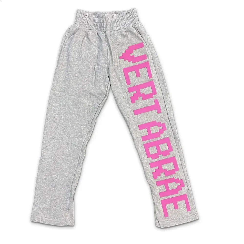 Hip Hop Street Letter Printed Loose Casual Pants Mens Vertabrae Sports Harajuku Elastic Waist Drawstring Running 240816