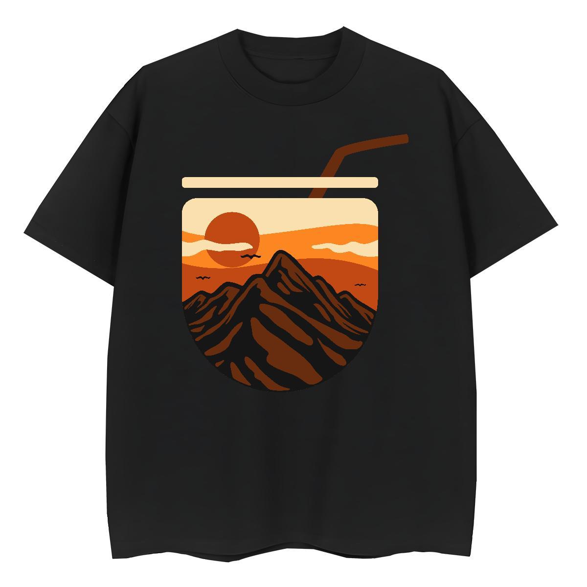 Cool Design Mens T Shirts 230g 100% Cotton mountains Street wear Hip Hop Customized Print Breathable Soft Men Tops Tees Stylist Tee Shirt