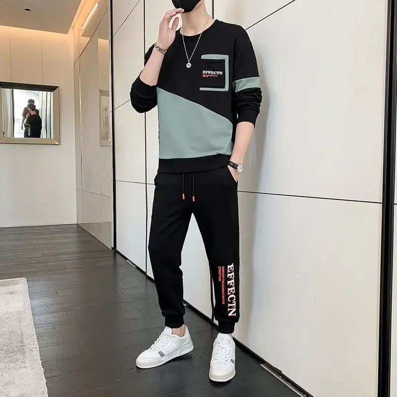 Sports Suits Sweatpants Pants Sets Black Mens Clothing Sportswear Tracksuit Alphabet T Shirt Man Offer Comfortable Top Casual 240821