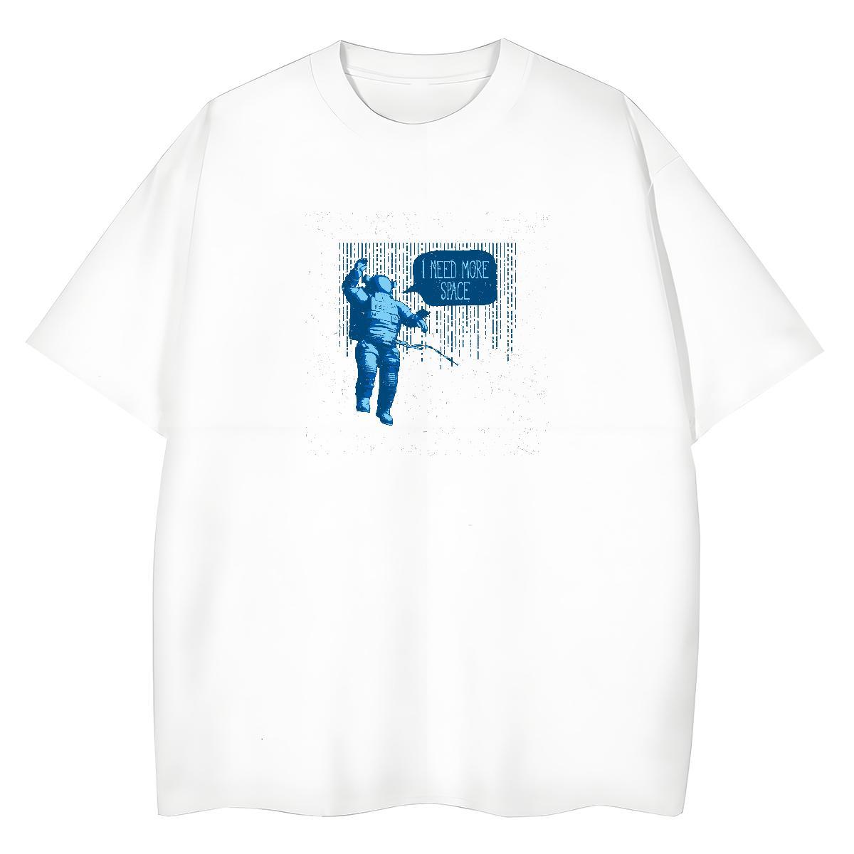 Unisex T Shirts Men 230g Cotton spaceman Outdoor Custom Print Plus Size Breathable Short Sleeve Tshirts 2024 DIY Tees Shirts