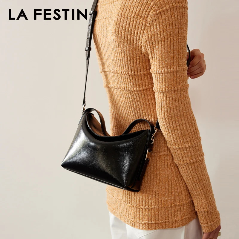 LA FESTIN leather bag trend y handbag womens shoulder cross 240817