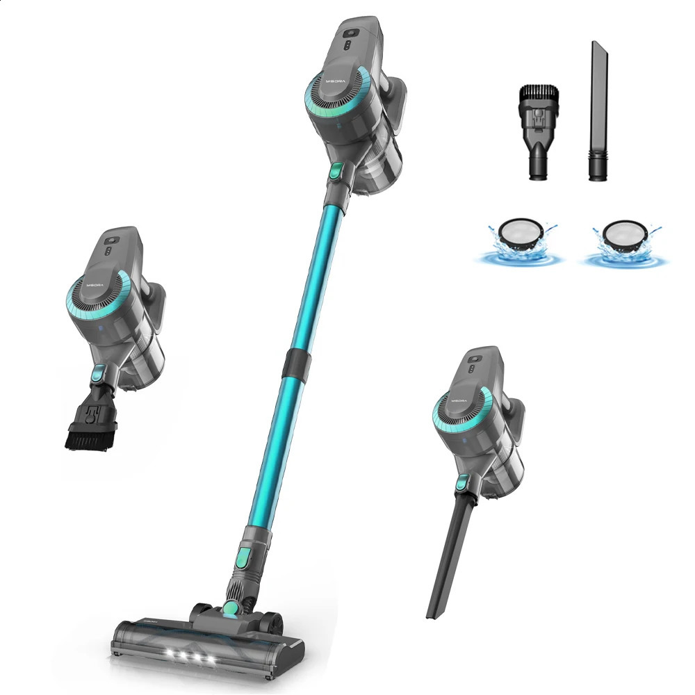 YISORA N300 Cordless Upright Vacuum Cleaner 20Kpa Ultra Lightweight Stick Vacuum for Carpet Hard Floor Car Pet Hair 240816