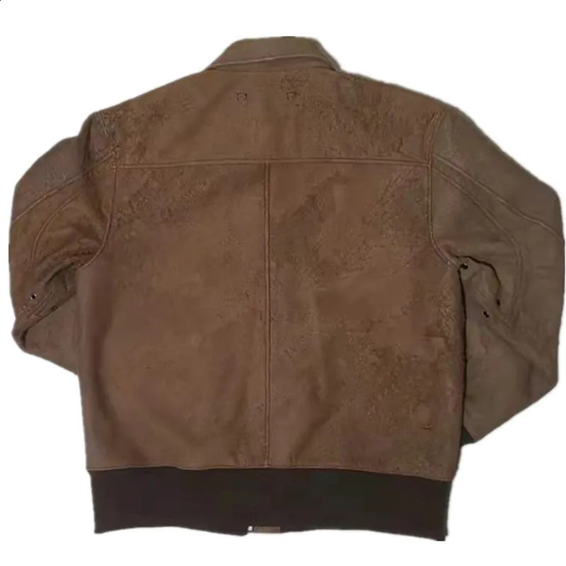 A2 Leather Jacket Mens US Air Force Flight Zealand Sheepskin Coat Suede 10mm Low Grade Suitable for Work 240816