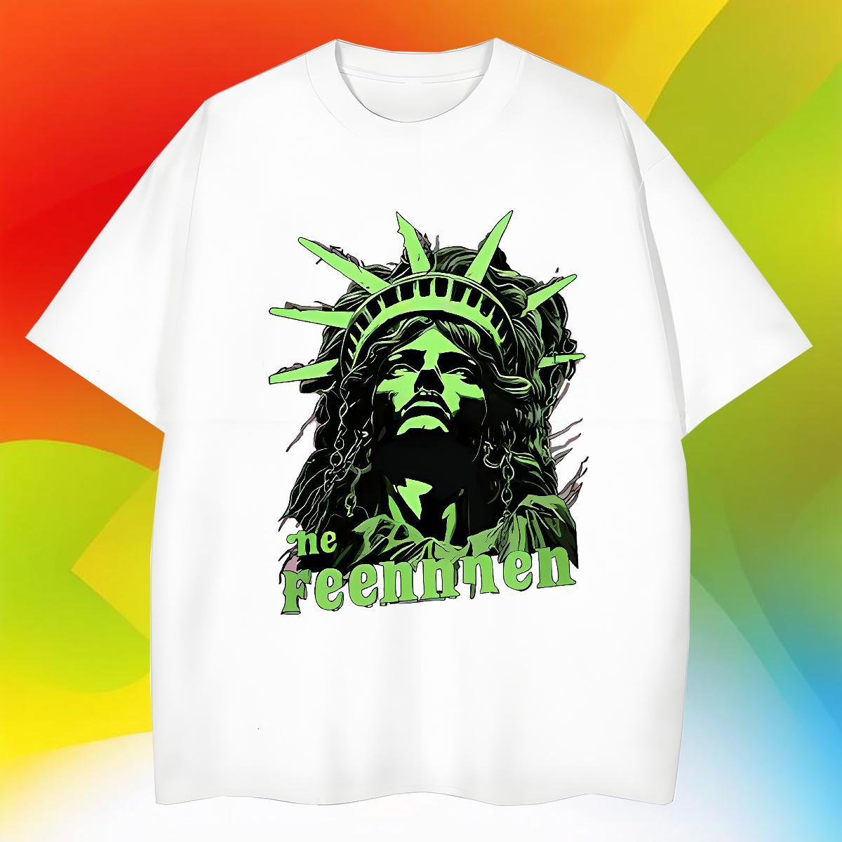 Free Shipping Men T Shirts 230g Pure Cotton portrait Spring Summer Oversized O Neck Short Sleeves Men Tshirts Casual New Tops Tees