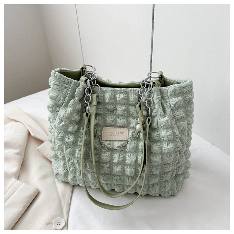 Women Shoulder Bag Quilted Padded Fashion Pleated Bubbles Cloud Bags Large CapacityTote Bucket Ruched Handbags 240816Z
