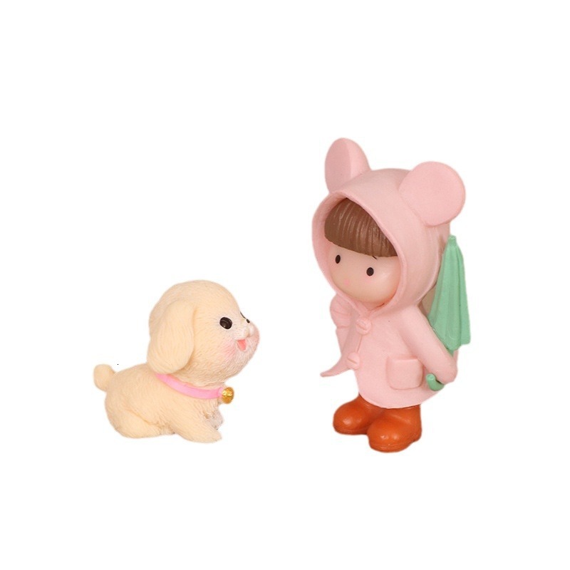 Cartoon Creative Mini Cute Dog Umbrella Girl Boy Plastic Crafts Home Decor Car Ornament