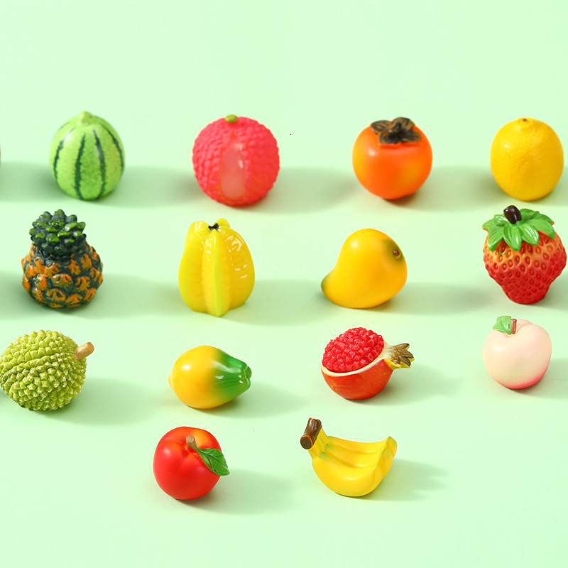 Miniature simulation three-dimensional fruit blind bag grape durian lychee watermelon mini accessory accessories for children's house decoration 