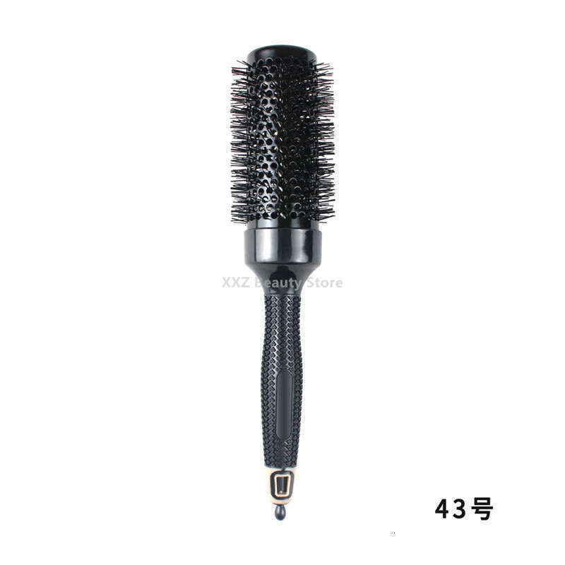 6Pcs/Set Black Boar Bristles Round Comb Professional Hairdressing Hair Brush Anti-Static Barber Salon Styling Tools