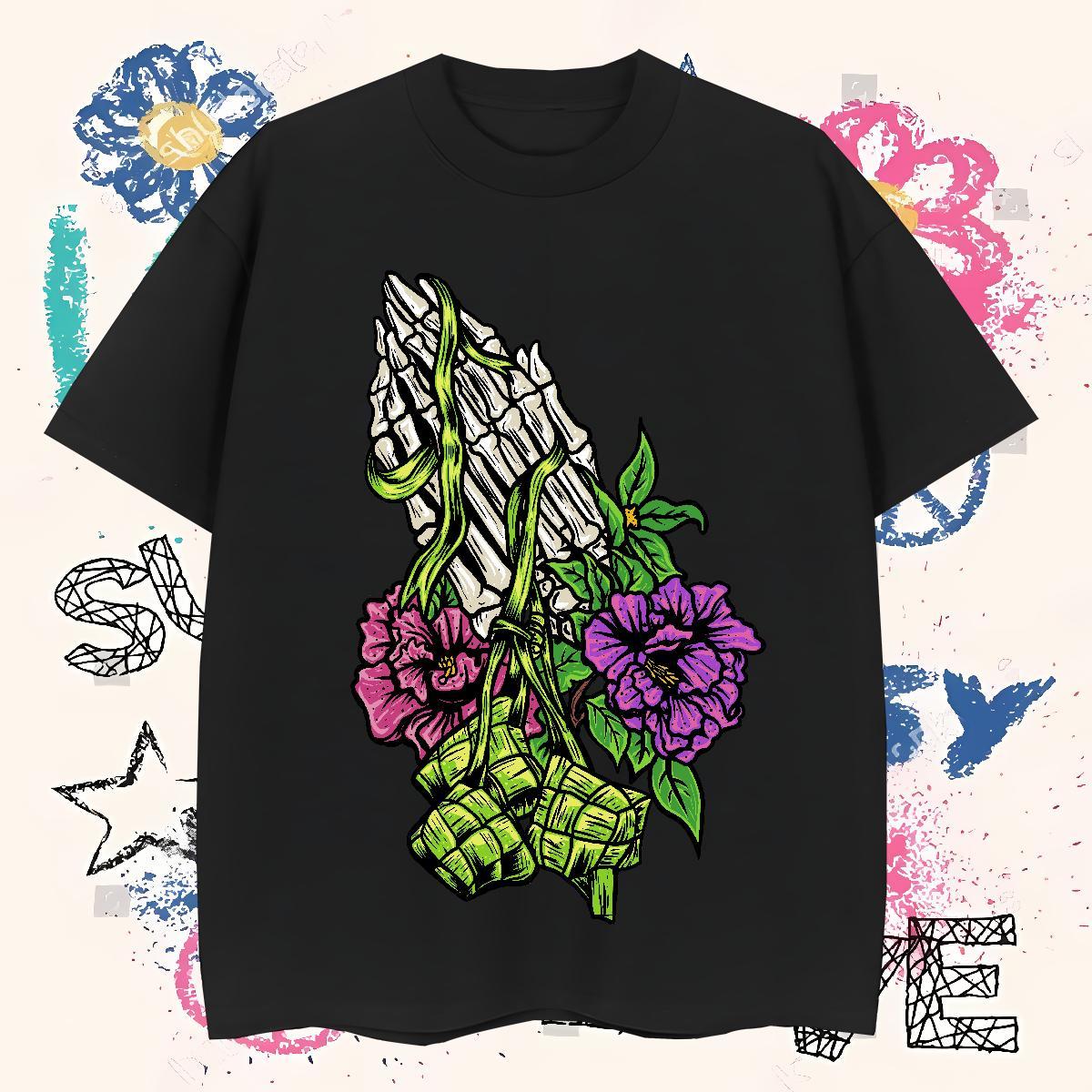 Unisex Mens T Shirts 230g 100% Cotton skull Daily Wear Asian Size Breathable Short Sleeve Tshirt for Man Woman New Tees