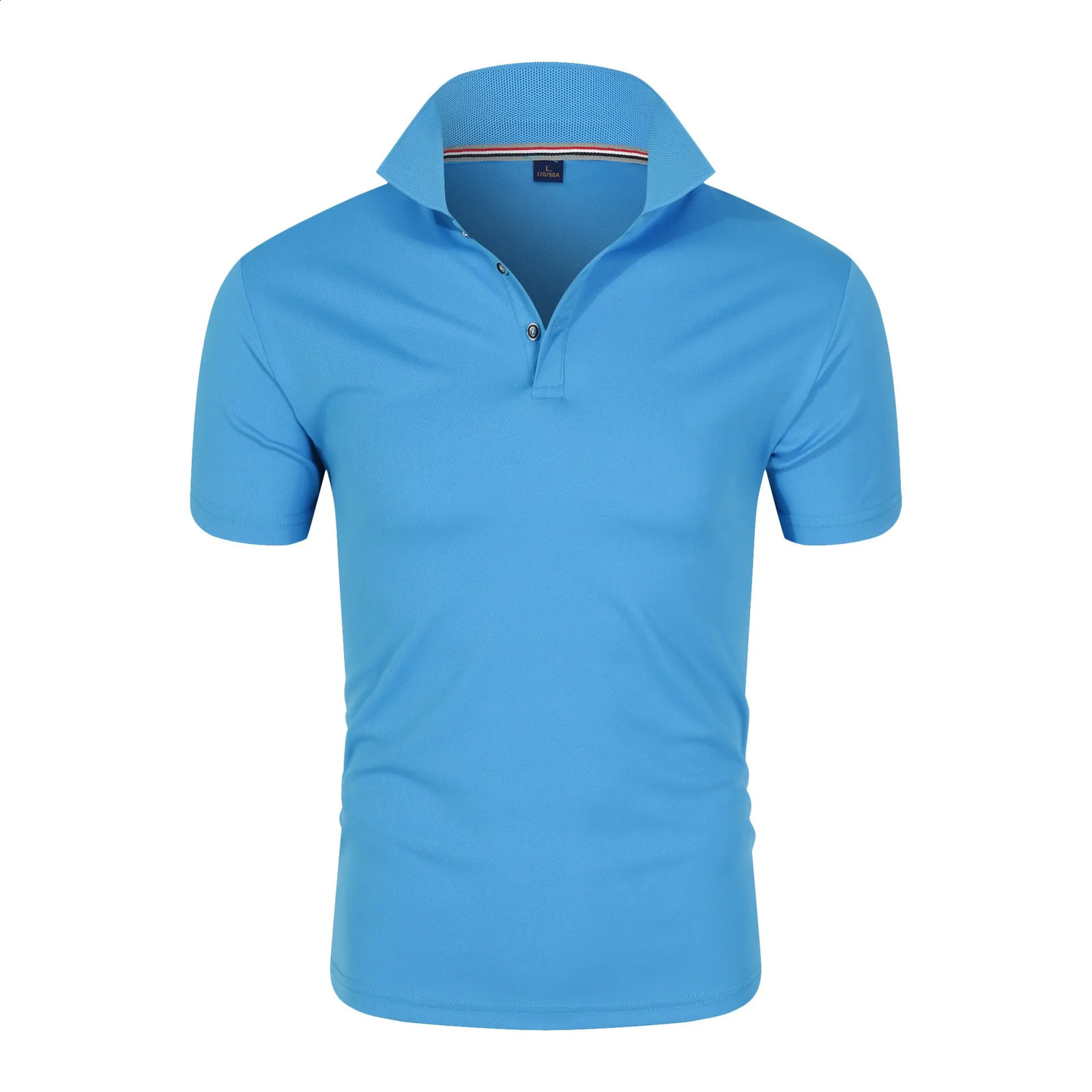 Solid Color Polo Shirt Mens Short Sleeve Button Tshirts Lapel Lightweight Streetwear Sport Casual Tops 260714 - view 7