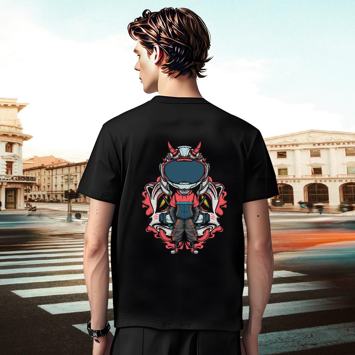 Cool Design T Shirt For Man 100% Cotton 230g ET Casual Cartoon Printing L-4XL Breathable Short Sleeve Tshirts Fashion New Tees