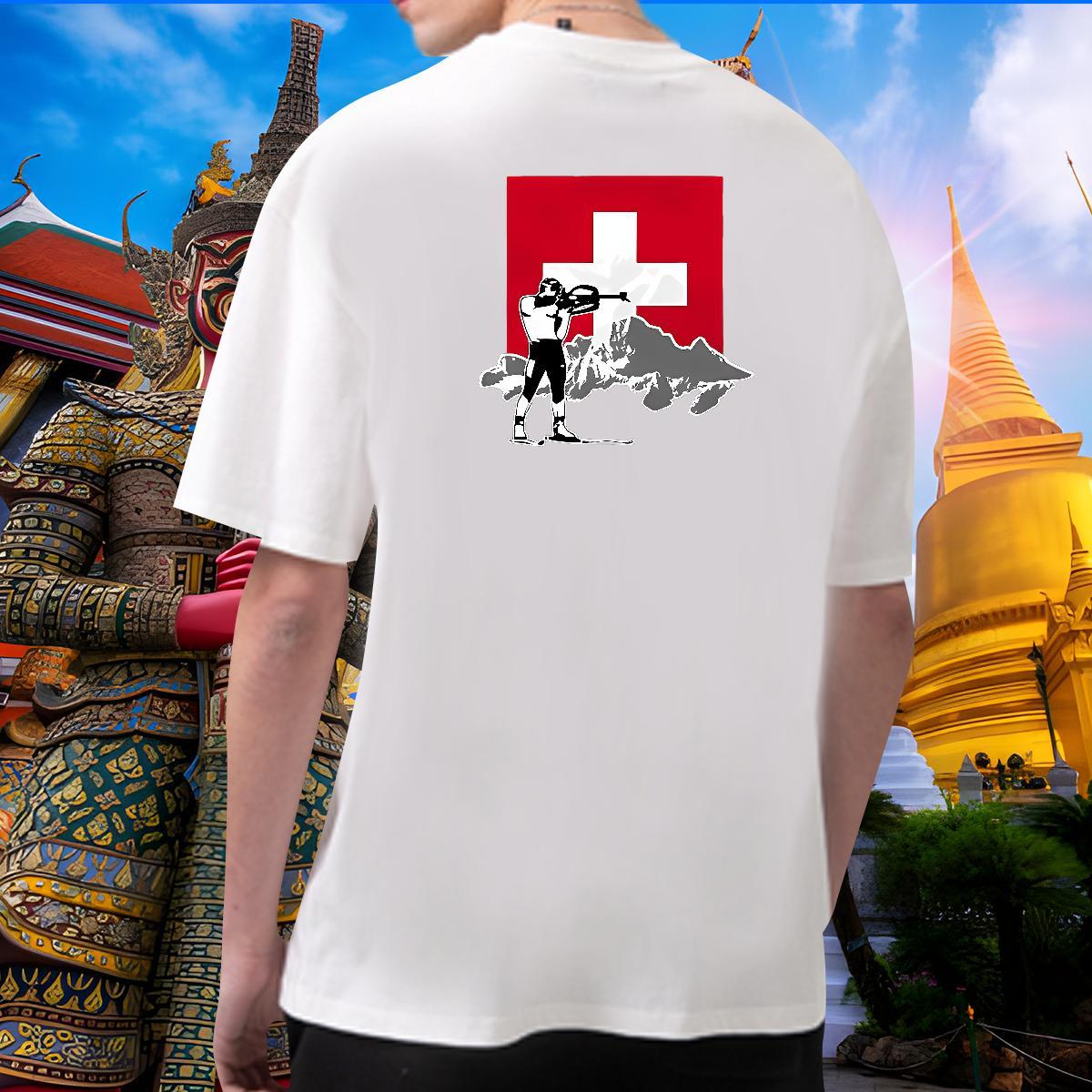 Classic T shirt 230g Cotton mountain Beach Custom Anime Crew Neck Couples T Shirts Fashion Casual Tee Shirt