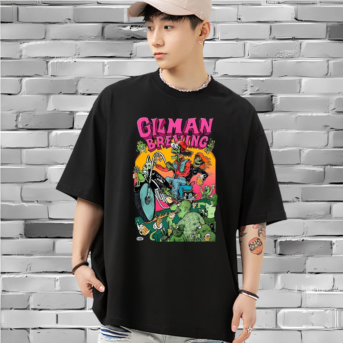 Popular T-Shirts 230g 100% Cotton skull Street DIY Anime Short Sleeve O-Neck Tshirts 2024 New Tees