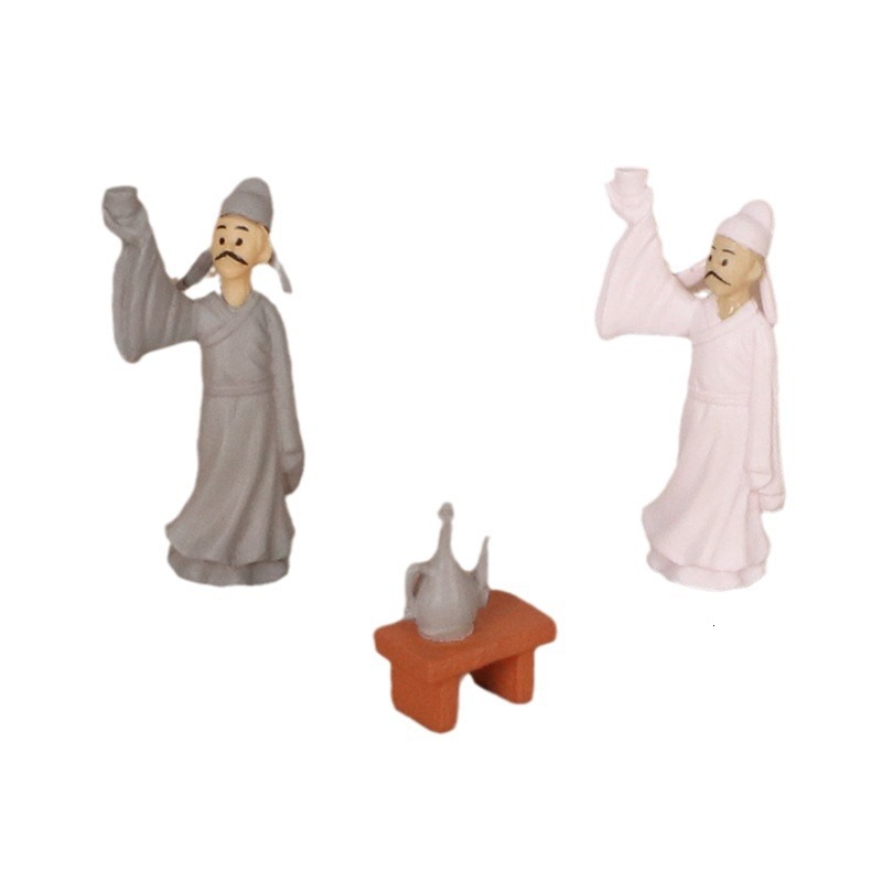 Creative Ins Ancient Style Drinking Farewell to Old Friends Resin Crafts Micro Landscape Creation DIY Mini Decoration Small Ornaments