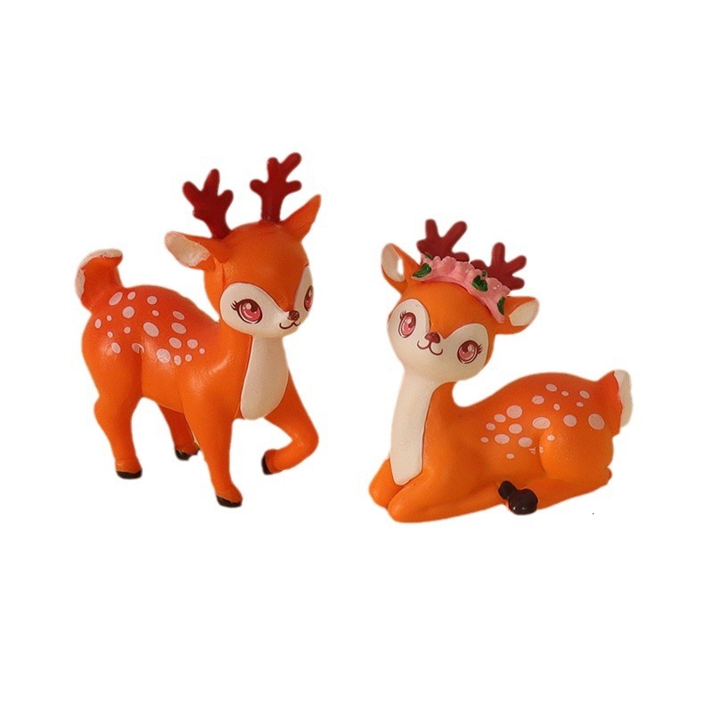 Decorative ed Deer Animal Figurine Fun Toy-Like Object for Home Interior Design and Workplace Accents