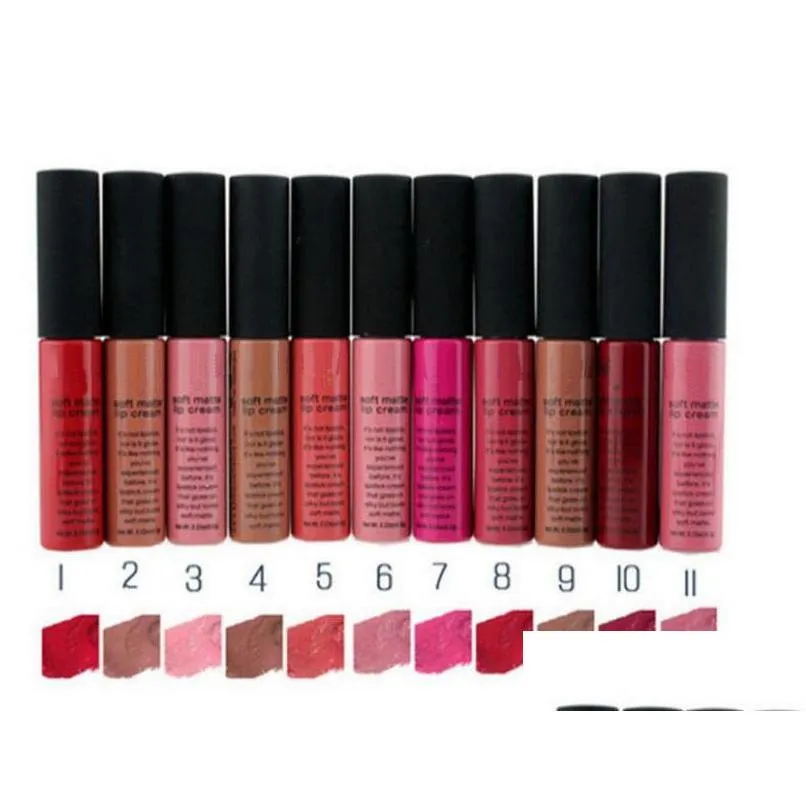 Lip Gloss Soft Matte Cream Lipgloss Liquid Lipstick Natural Veet Waterproof Longlasting 8Ml Makeup Drop Delivery Health Beauty Lips