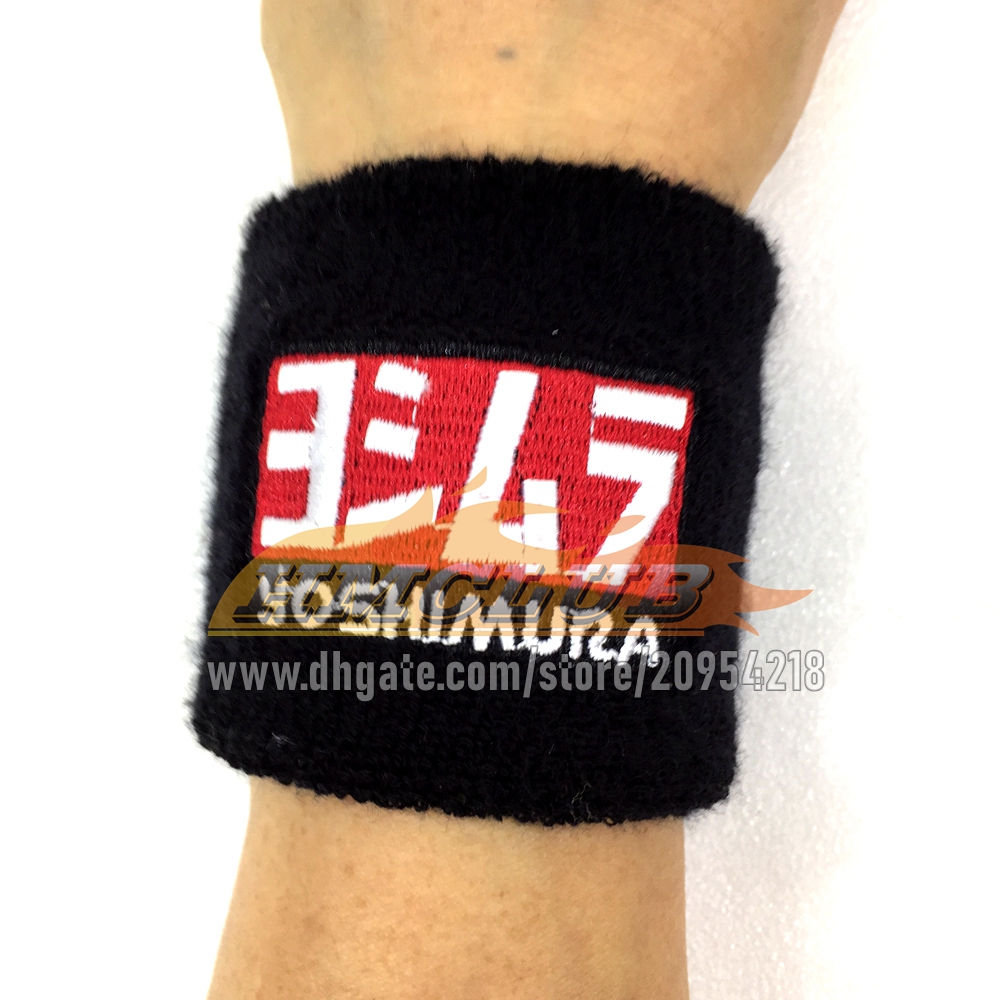 2024 18 Colors 100% Cotton Adjustable Fashion Wristband Sweatband Free Custom MOTO Bike 3D Embroidery Front Fluid Oil Brake Reservoir Cover Sock Fit A