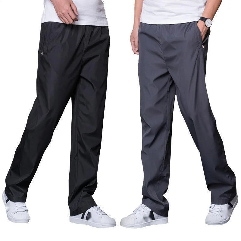 Mens Pants Sweatpant Quick Dry Breathable Pants Spring Sports Trouser Elastic Waist Straight Wide Joggers Running Tracksuit Men 240812