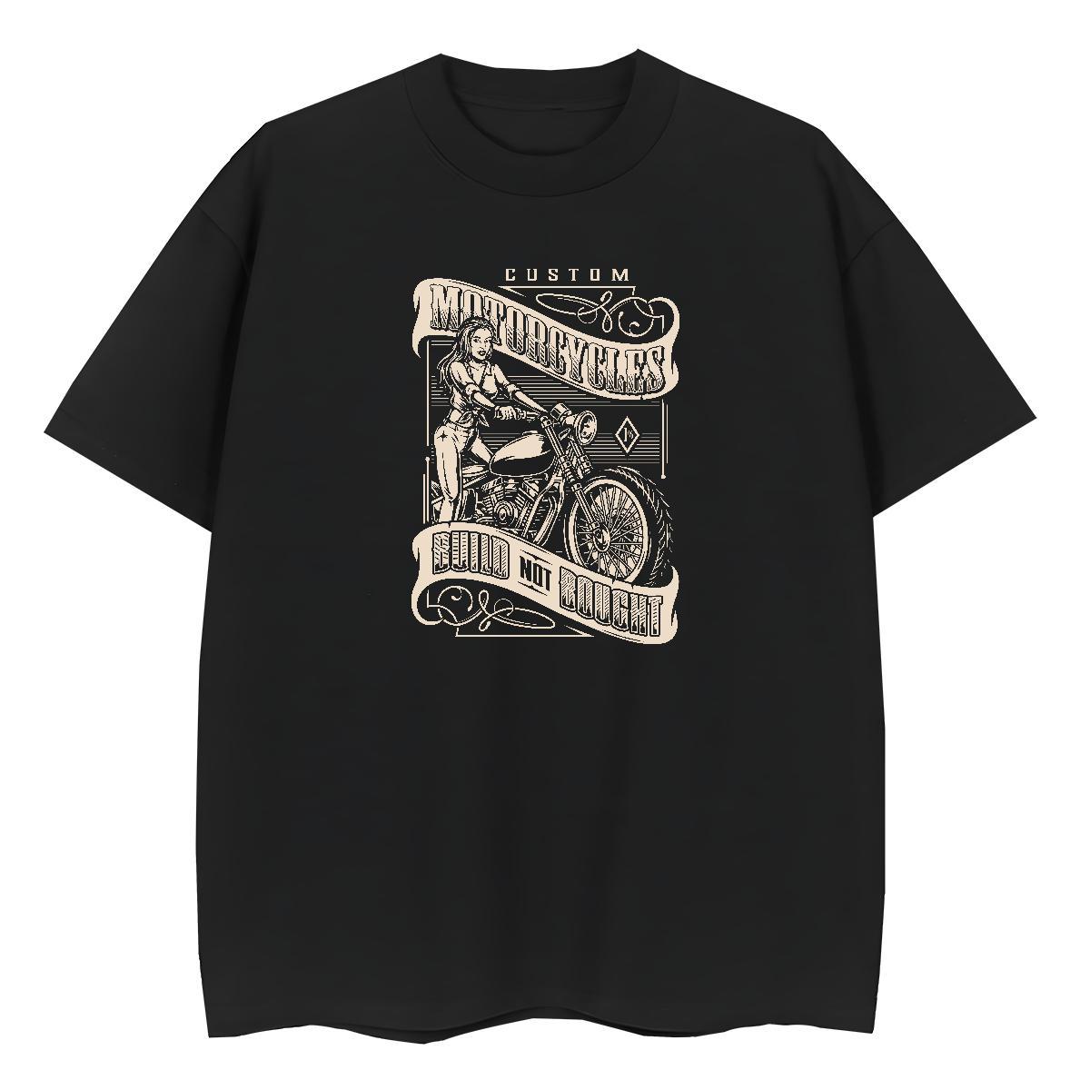 Loose Men T Shirts 230g 100% Cotton Motorcycle Hip Hop Street Skull Crew Neck Men Tees Fashion Casual Clothes