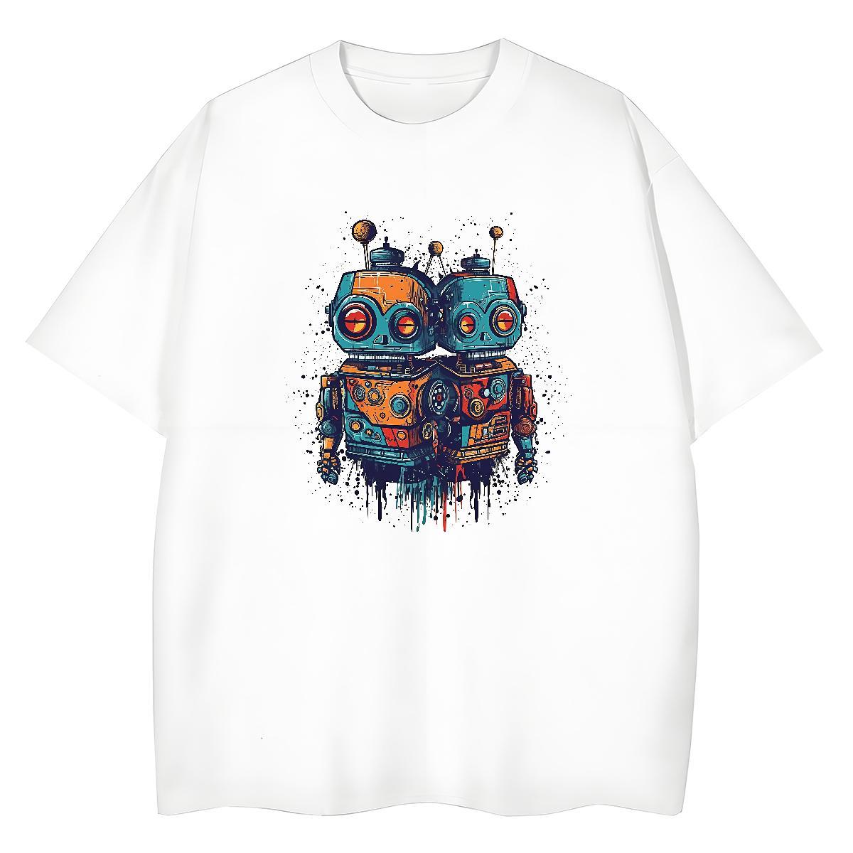 Unisex T-Shirts for Men 100% Cotton 230g ET Anime Printing Street Oversized 4XL Pure Cotton Men Clothes T-Shirt Custom Tops Shirt