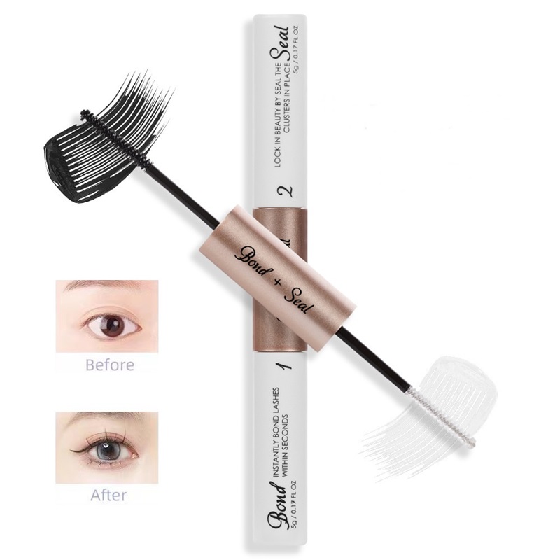 Lash Glue Bond and Seal Long Lasting Strong Hold Waterproof 2 in 1 Cluster Eyelash Glue for DIY Lash Extensions