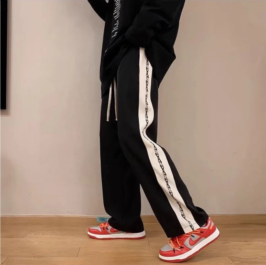 Spring and summer trend American high street pants baggy all sports sweatpants straight leg comfortable wide leg pants 240822