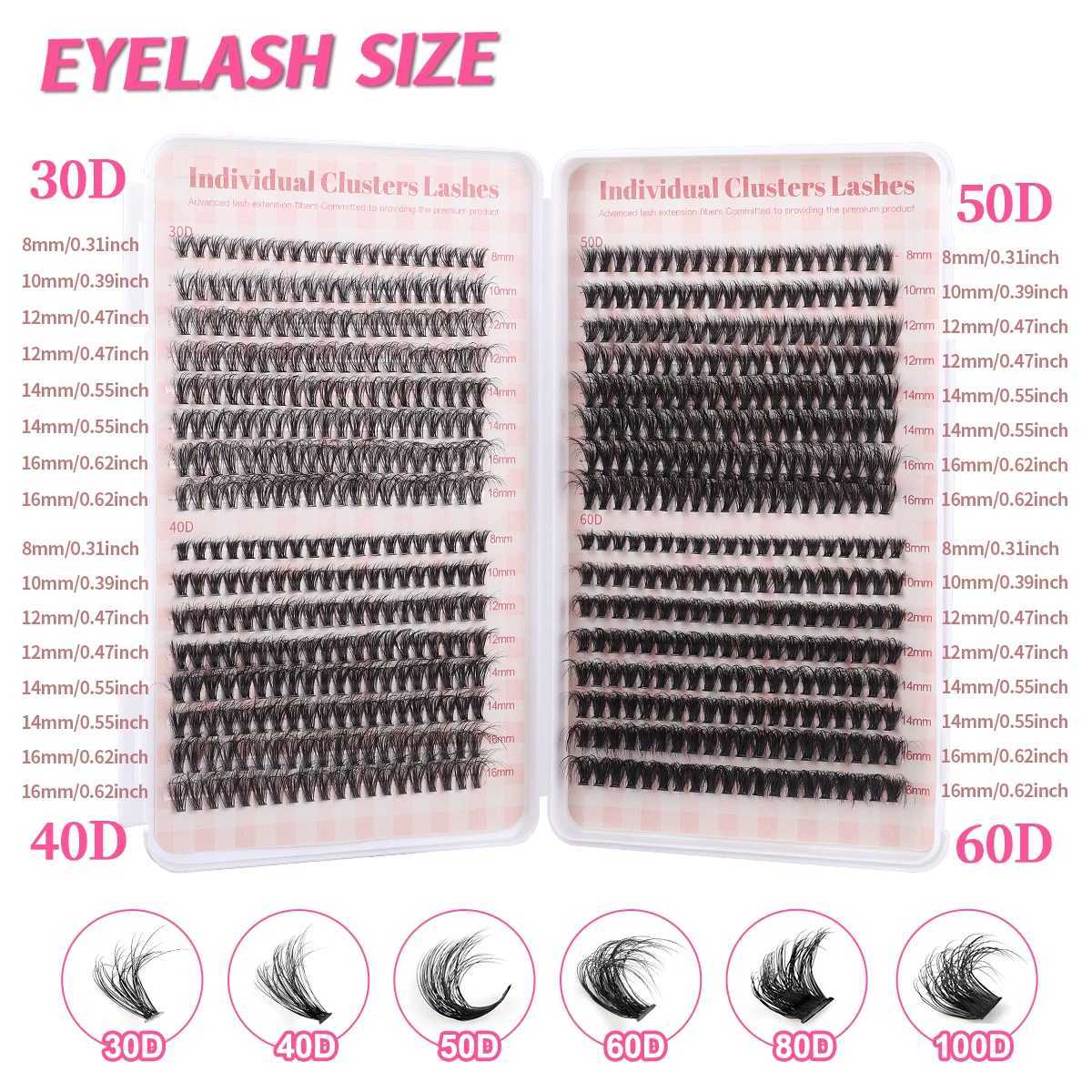 DIY single cluster DIY eyelash extension kit 640 cluster large volume D-curve single cluster single eyelash mixed false eyelashes W240803