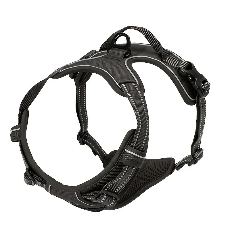 Adjustable Dog Harness Vest with Night Reflective Strip for Small Medium and Large Dogs for Outdoor Walking 250206
