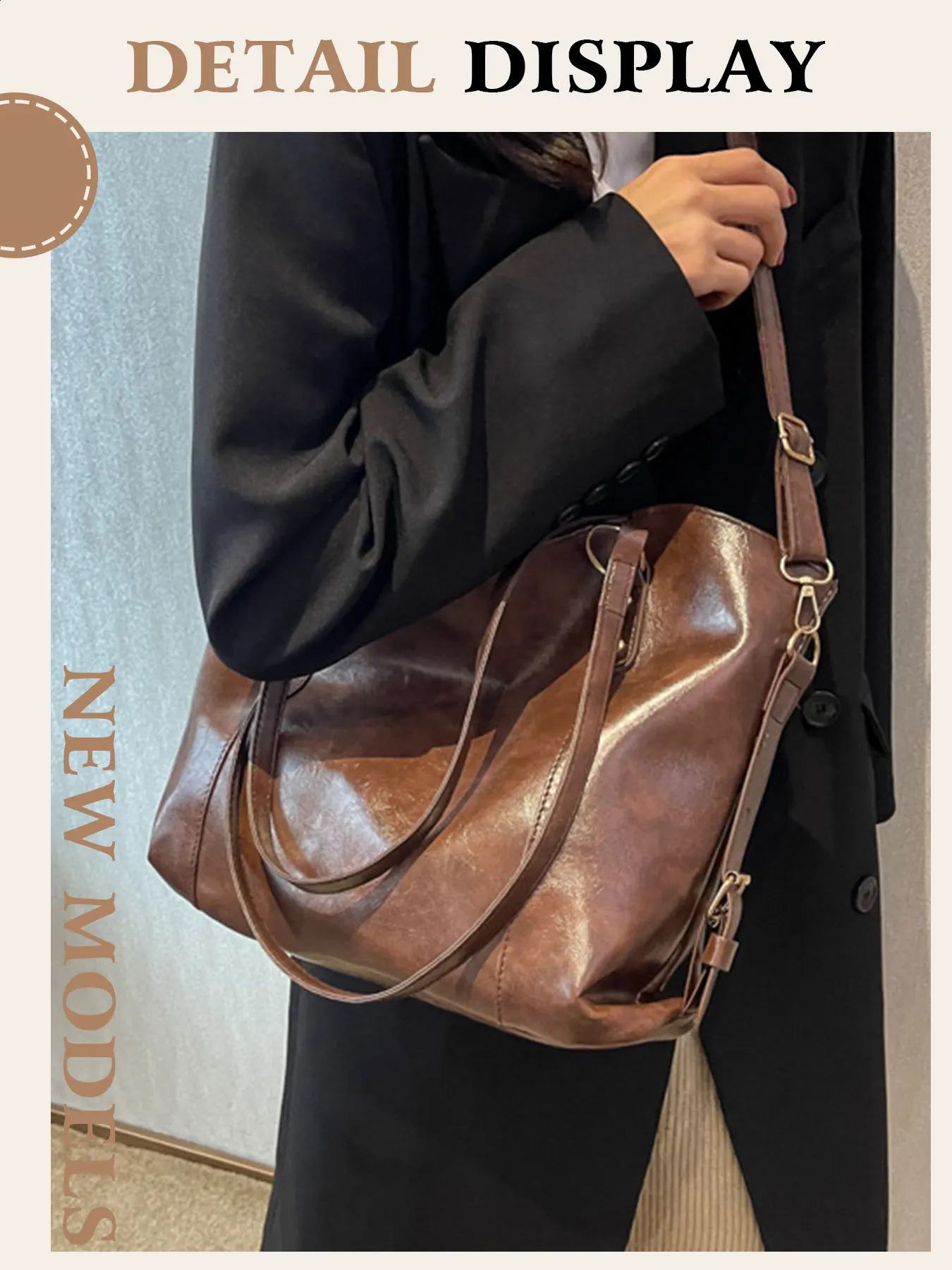 DDPNKL Ladies bag female large capacity fashion fall and winter shoulder bag texture Tote bag 240816
