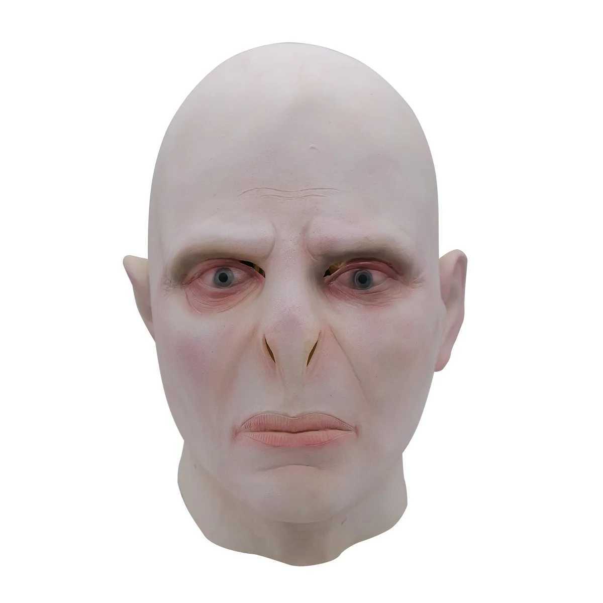 2024 Voldemort Role Playing Mask Magic School Tom Marvolo Riddle Headwear Terrifying Bald Latex Mask Halloween Mask Party Mask W240817