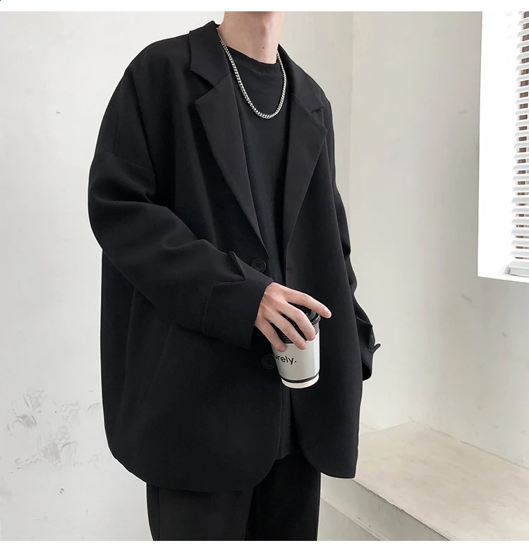 British-style Blazers Men Leisure Trendy Loose Suit Jackets Male Retro Daily Ins Streetwear All-match Simple Korean Suit-tops 240816